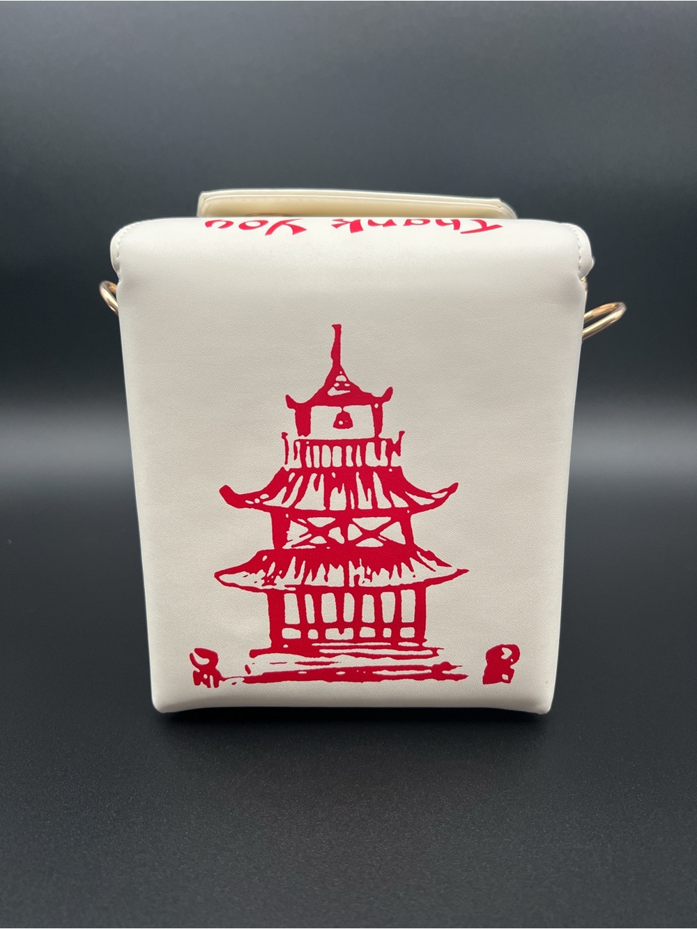 White & Red Chinese take out Graphic Crossbody Bag